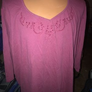 Pink long sleeve cotton top